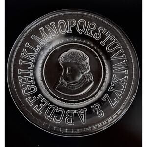 Artistic Alphabet ABC Portrait Plate By Clay's CRYSTAL WORKS